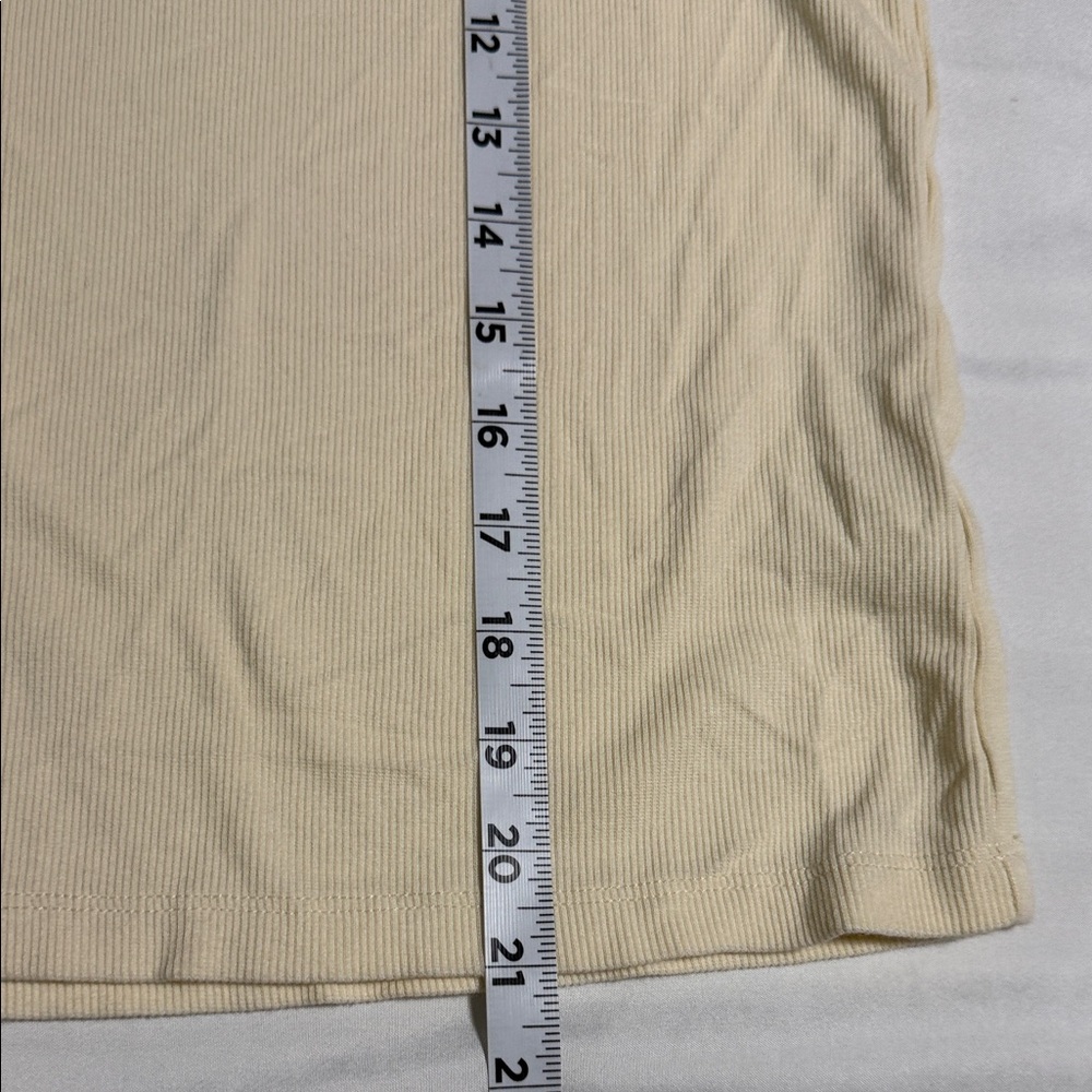 Marine Layer Lexi Rib Sun In Crewneck Ringer Tee in Cream and Hibiscus Red trim - Picture 11 of 11
